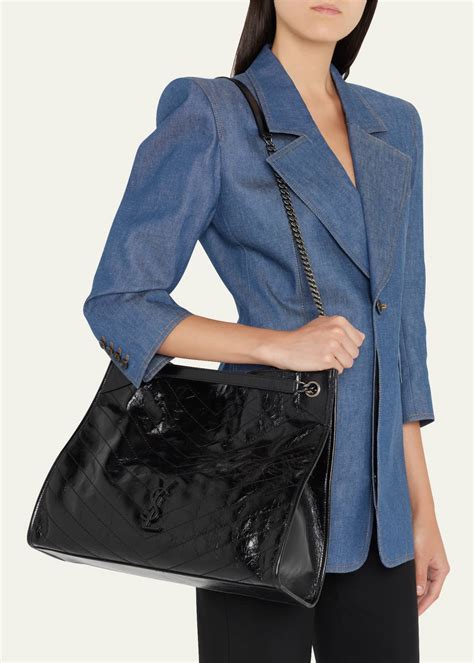 ysl large leather shopper tote